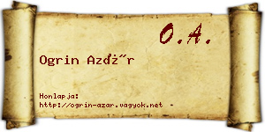 Ogrin Azár névjegykártya